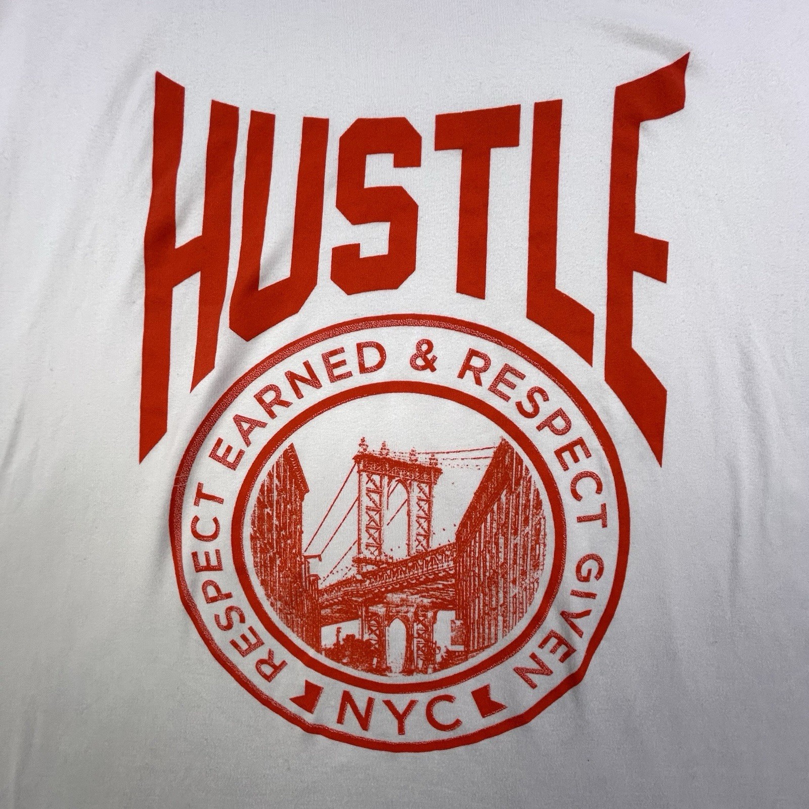 Old Navy Active T-Shirt Men’s L White Cloud Soft Performance Hustle NYC Graphic gallery