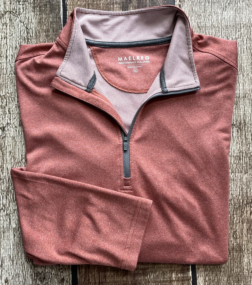 MAELREG PERFORMANCE PULLOVER GOLF TECH SWEATER ORANGE MENS XL EXCELLENT