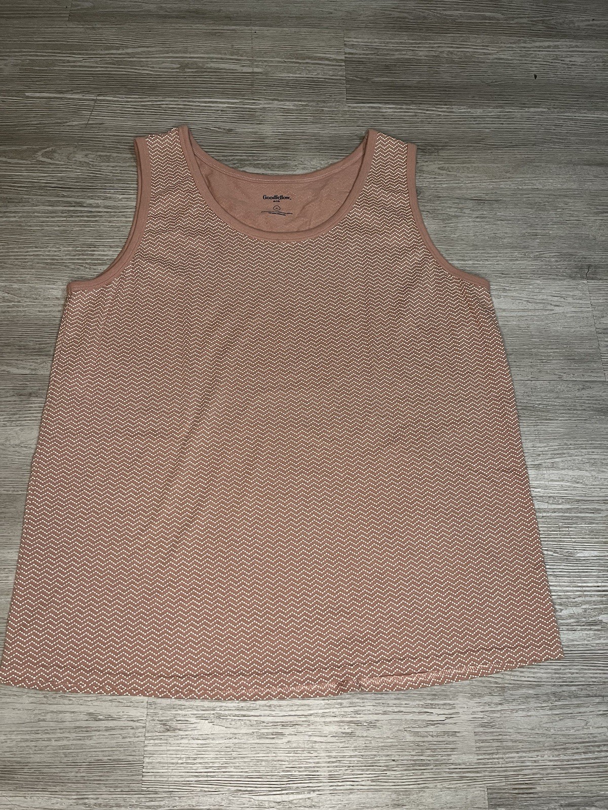 Goodfellow & Co Men's Pink Chevron Sleeveless Tank Top XL Crew Neck gallery