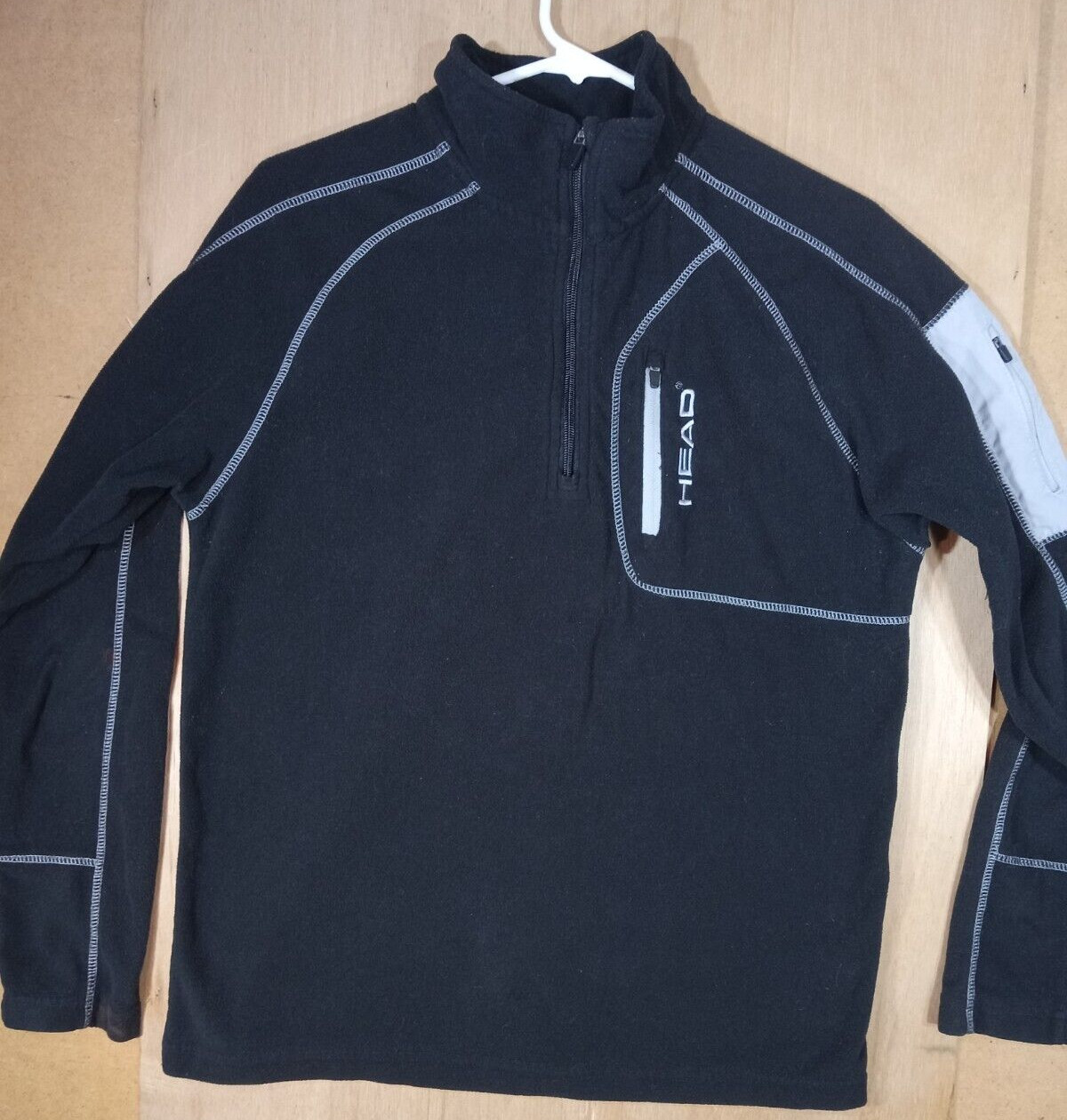 HEAD Men’s Fleece Pullover zip S Small black gray ZIP sleeve SHARP READ R148 gallery