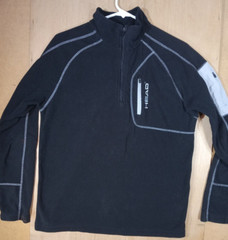 HEAD Men’s Fleece Pullover zip S Small black gray ZIP sleeve SHARP READ R148