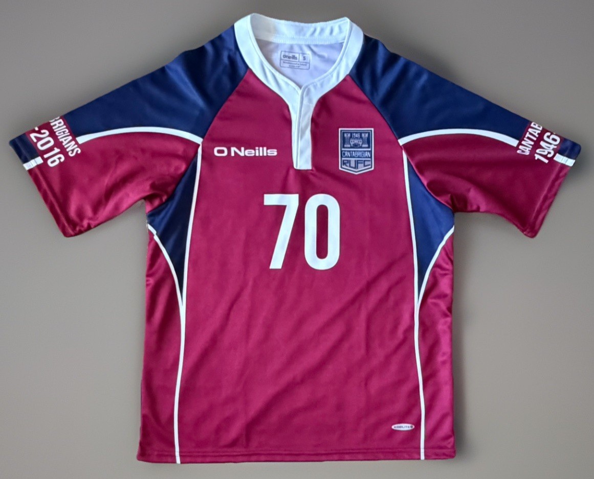 Cantabs RUFC 70 Years Rugby Jersey O’neills Short Sleeve Maroon Logo Small JBHS gallery