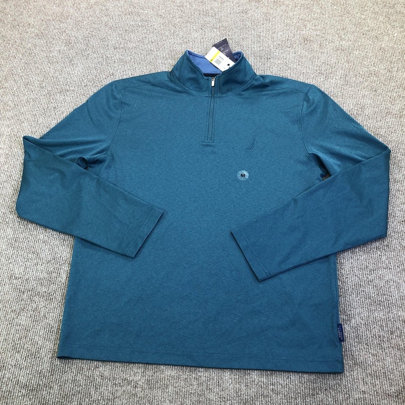 Nautica Pullover Mens Medium Blue NAVTECH Long Sleeve 1/4 Zip Performance Top gallery