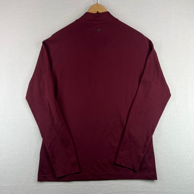 01.ALGO Performance 1/4 Zip Pullover Mens Medium Dark Red Maroon Quick Dry UV gallery