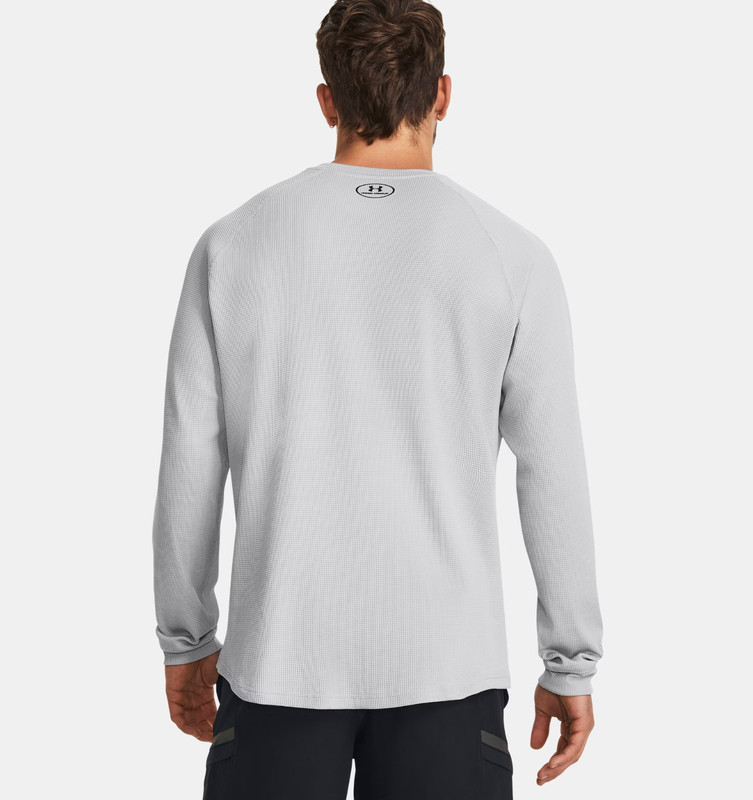 Under Armour Men's UA Waffle Crew Long Sleeve Shirt XL Gray 1302355-011 NWT gallery