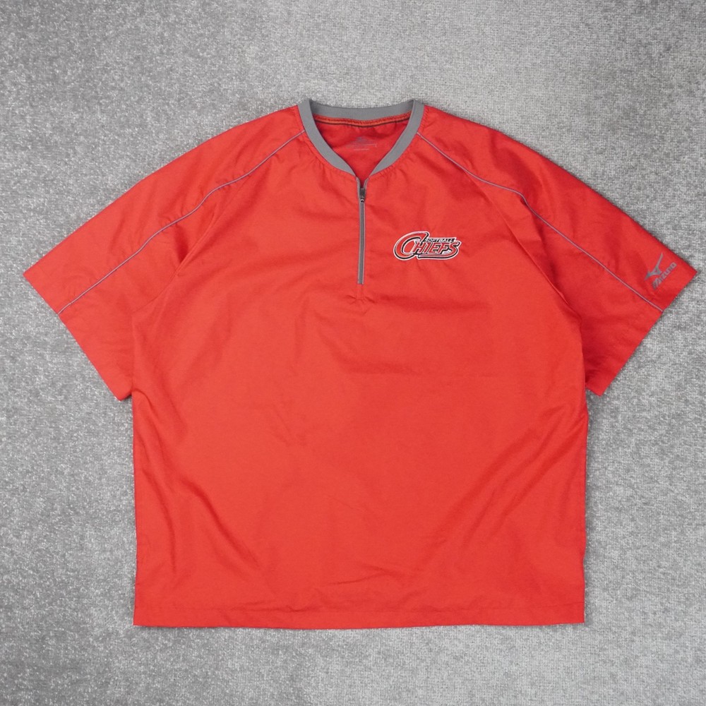 Mizuno Performance Chiefs Softball Large Red Athletic Short Sleeve 1/4 Zip Shirt