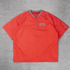 Mizuno Performance Chiefs Softball Large Red Athletic Short Sleeve 1/4 Zip Shirt