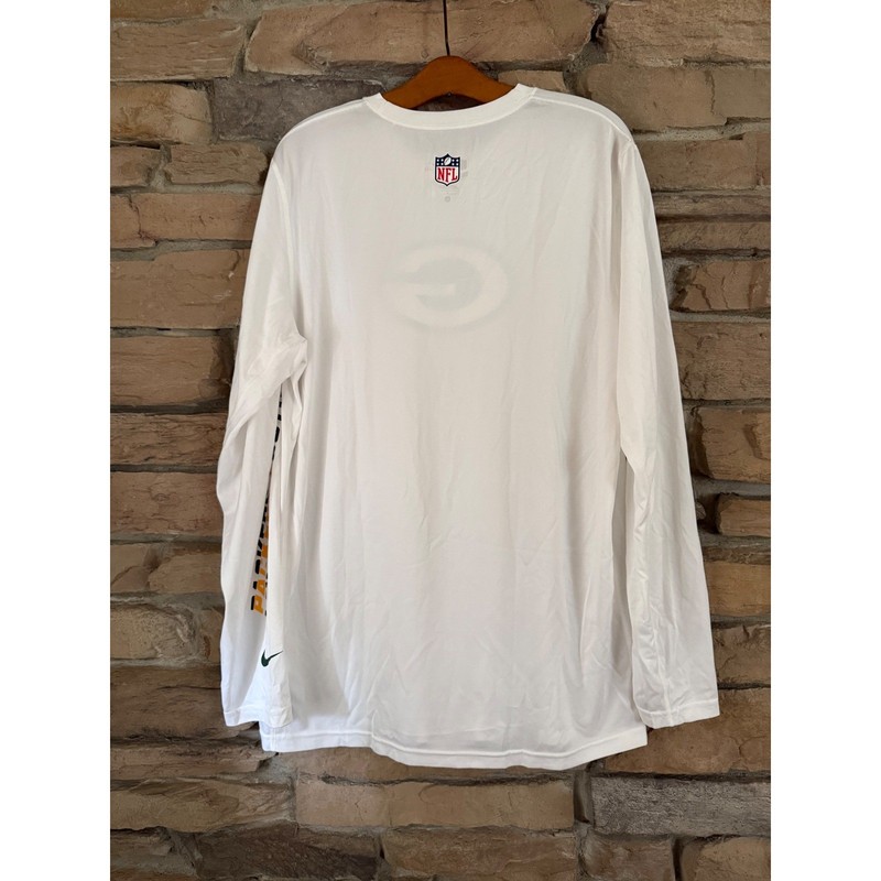 Nike Green Bay Packers NFL Dri-FIT Long Sleeve Shirt Mens Large White Football gallery