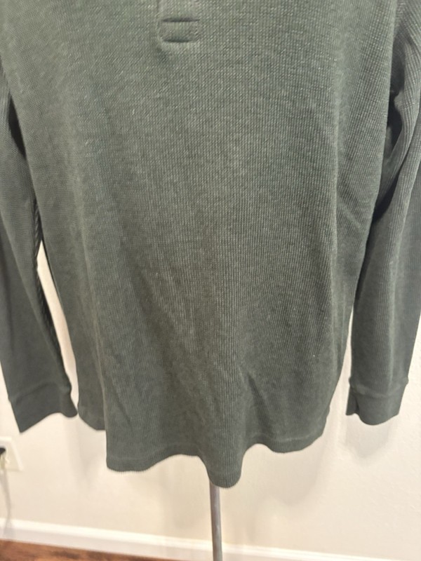 St Johns Bay Mens XL Pullover Henley Top Shirt Long Sleeve Green gallery