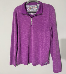 Robert Graham Purple Heathered 1/4 Zip Classic Fit Pullover L