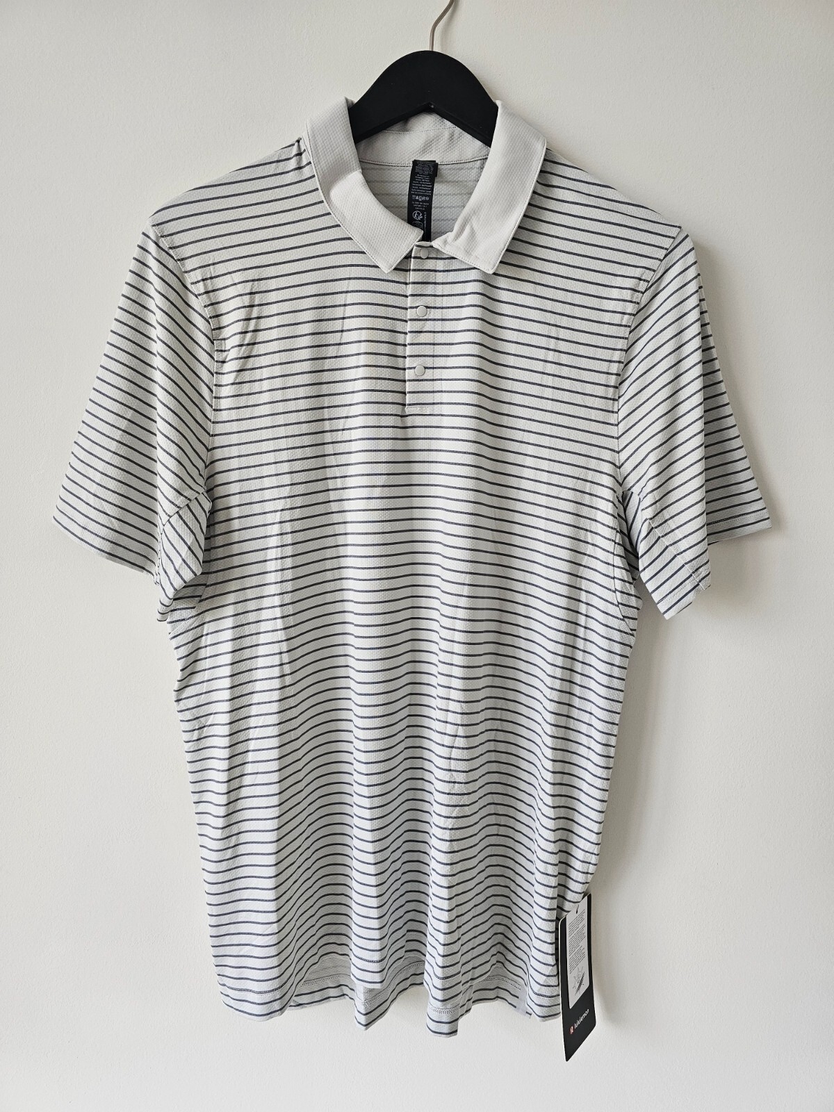 NWT LULULEMON Logo Sport Polo SS Golf Shirt Top Men's XXL PSV1 Vapor Gray UPF40+ gallery