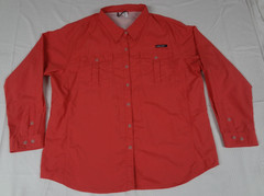 POWER DRY BUTTON FRONT VENTED ATHLETIC FISHING SHIRT ORANGE 4XL L480