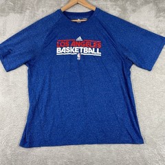 Adidas Los Angeles Basketball Shirt Mens XL Blue Climalite Graphic Tee NBA