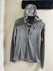 Patagonia Capilene 4 Expedition weight 1/4 Zip Hoodie Grey Striped Green Accents gallery