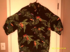 BRUNO B “Toucan Hawaiian Shirt” MEN’S BLACK MULTI-COLOR SHIRT XL