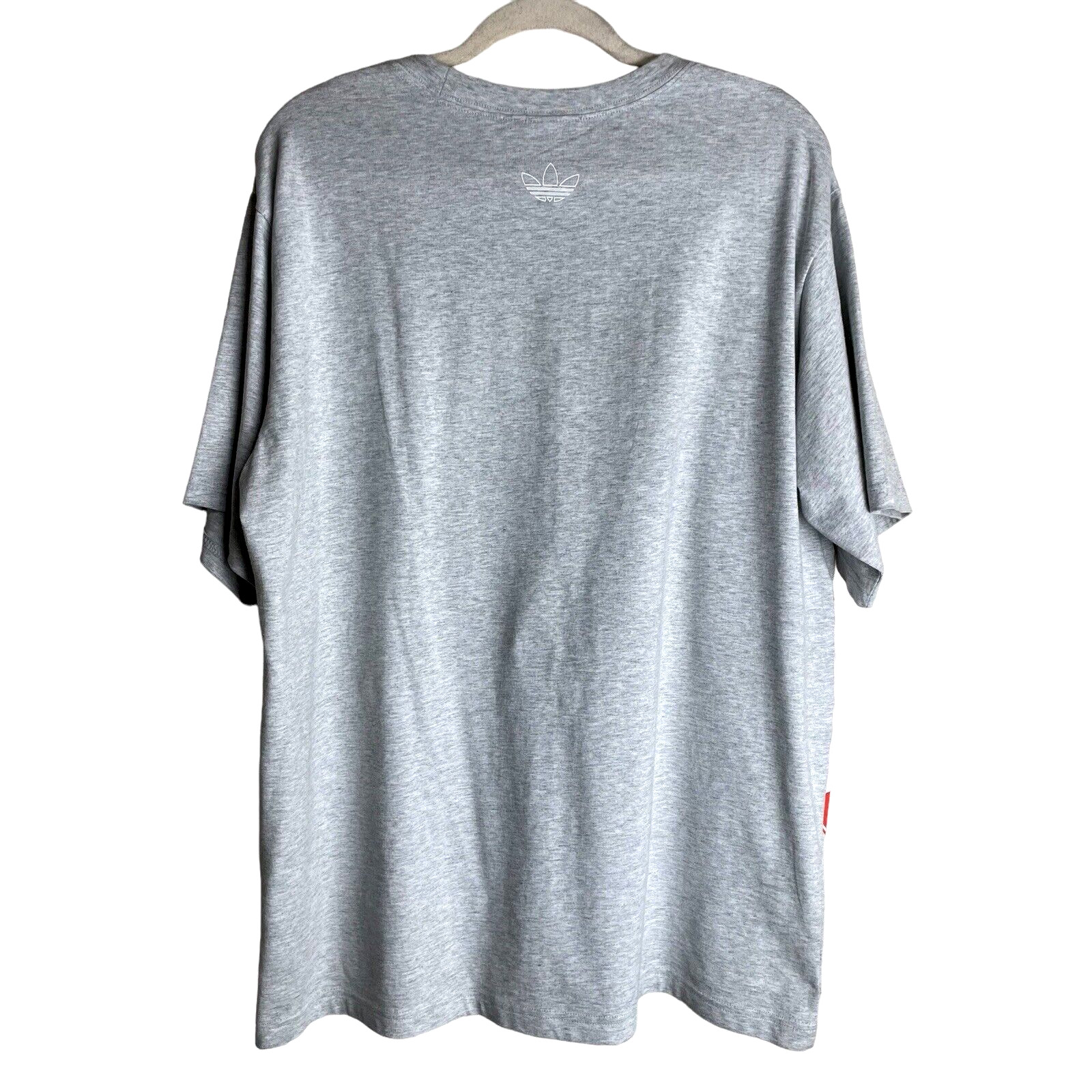Adidas Giant Logo XL T Shirt Gray Red White Graphic Casual Tee All Cotton Unisex gallery
