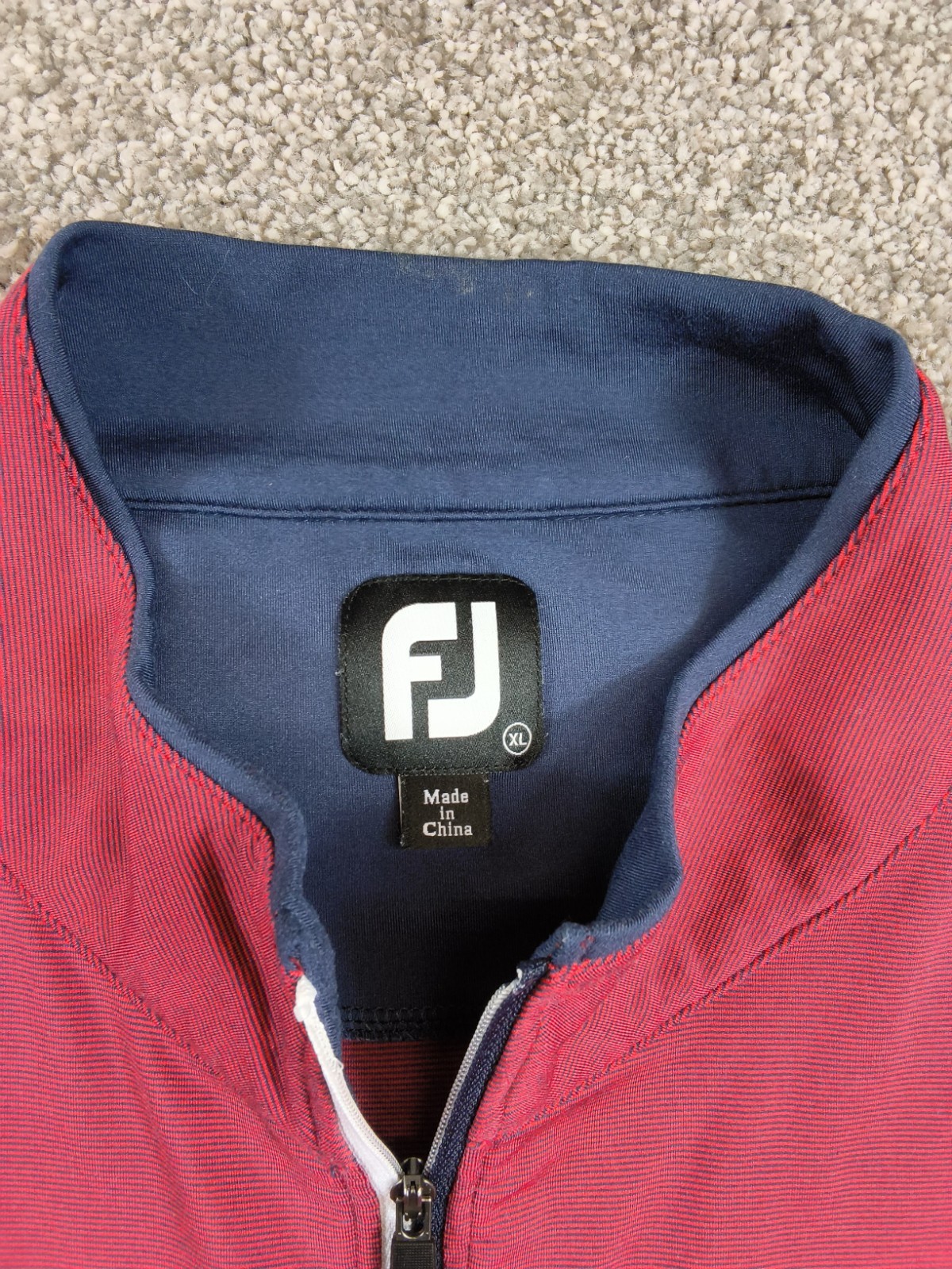 FootJoy Golf Quarter Zip Stretch Performance Pullover Size XL Mens Red Active gallery