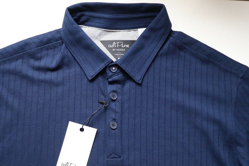 ADIDAS ADIPURE GOLF RIBBED KNIT LONG SLEEVE POLO SHIRT TOP - NAVY GD1932 MEN M gallery