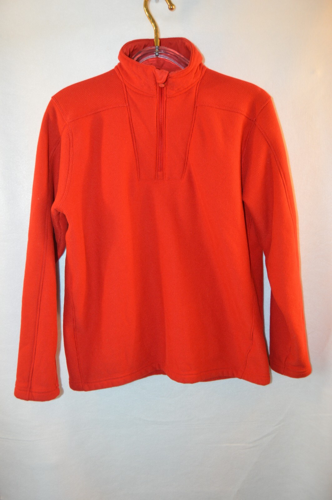 Under Armour Heat Gear Loose Fit 1/4 Zip Long Sleeve Medium Mock Neck Red Ribbed gallery