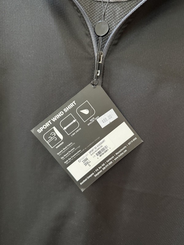 Men’s FootJoy Sport Short Sleeve Windshirt Black & Charcoal Size Small Half Zip gallery