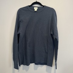 Duofold Thermal Shirt Mens Large Fitted Wool Blend Blue Outdoor Outdoor Ski