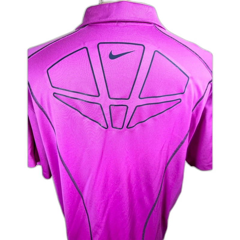 NIKE DRI-FIT GOLF Vented Back Athletic Polo Shirt Pink Purple XL short sleeve gallery