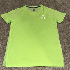NEW Under Armour Men’s ISO-Chill Heat Gear Shirt Size S Lime Green