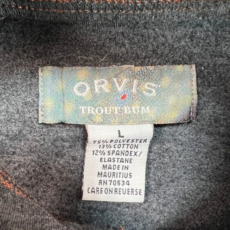 Orvis Trout Bum 1/4 Zip Performance Pullover Men L Gray Outdoor Stretch Layer gallery