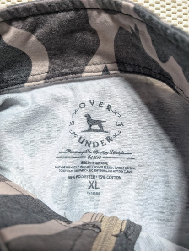 Over & Under Core Layer 1/4 Zip Pullover Duck Tech Camo Men's Size XL Soft gallery