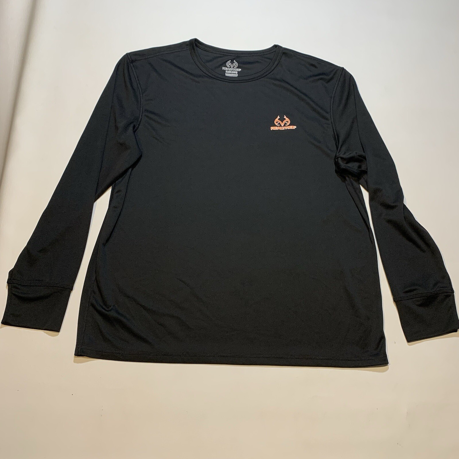 Realtree Men's Long Sleeve Black/Orange (XL) Base Layer Hunting Hiking Fishing gallery