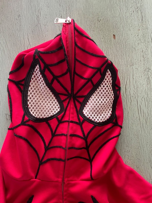 Unisex RED Spiderman Hoodie! Full Zip Spider Sweatshirt Hooded Med Size Jacket gallery