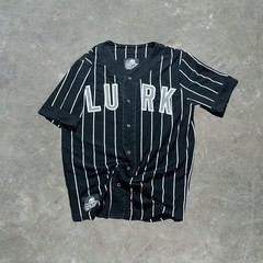 Lurking Class Black And White Pinstripe Baseball Jersey Mens Size Medium