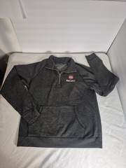 Bacardi Men’s 1/4 Zip Fleece Sweatshirt Pullover Kangaroo Pockets Black Size MD