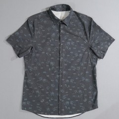 Lululemon Button Up Shirt Medium Adult Black Green Airing Easy Short Sleeve Mens