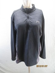 Under Armour Size L Mens Black Loose Coldgear 1/4 Zip Activewear Pull Over 184