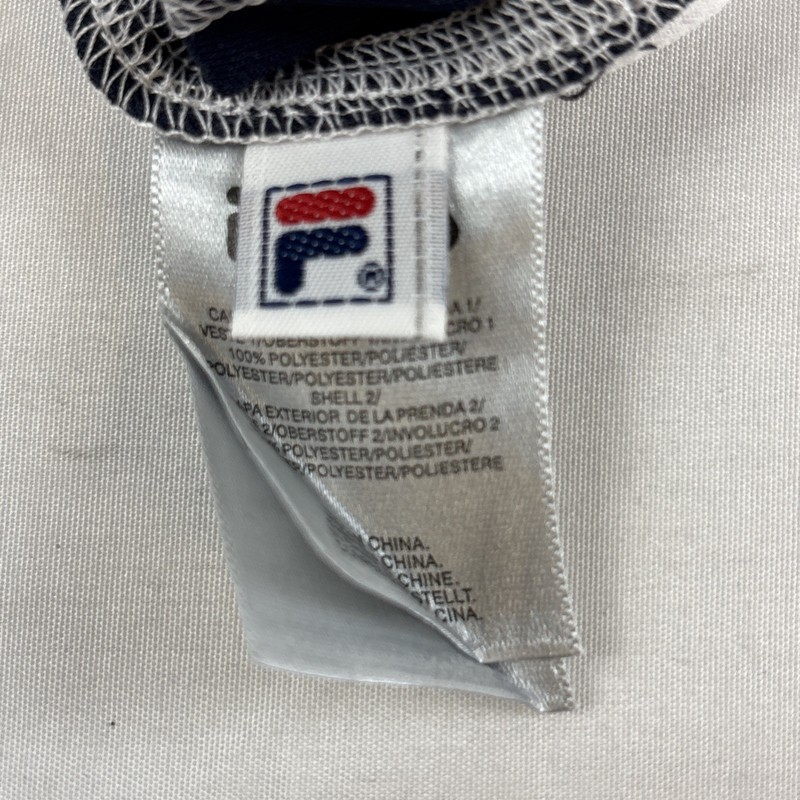 Fila Shirt Men’s Large Essenza Colorblock Crew White Navy Athletic New Nos gallery