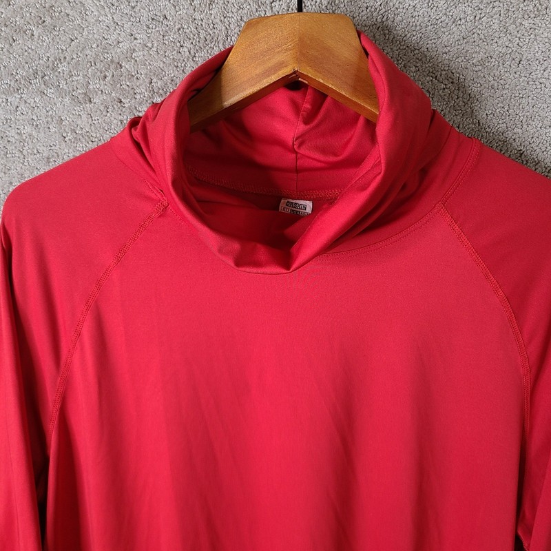 Dr Skin Shirt Men XL Red Scuba Neck Long Sleeve Compression Performance Athletic gallery