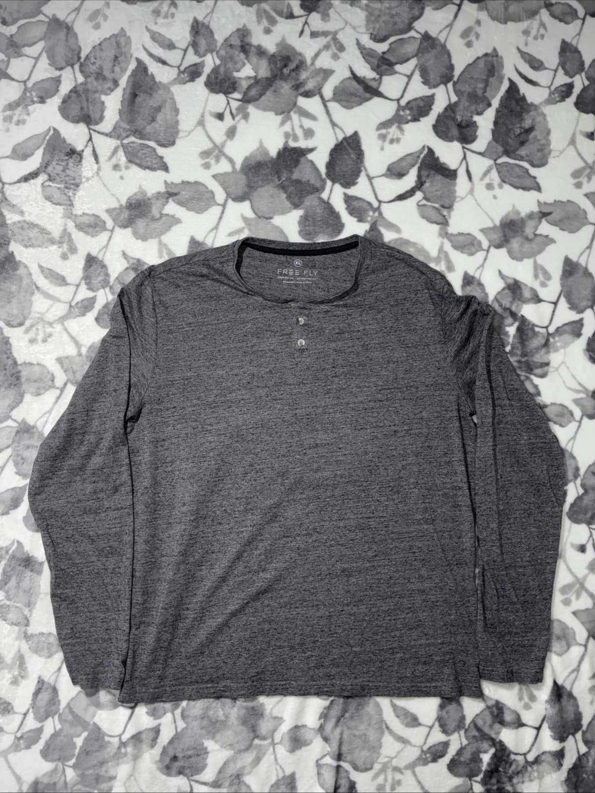 Free Fly Henley Shirt Mens Size XL Gray Long Sleeve Bamboo Cotton Viscose gallery
