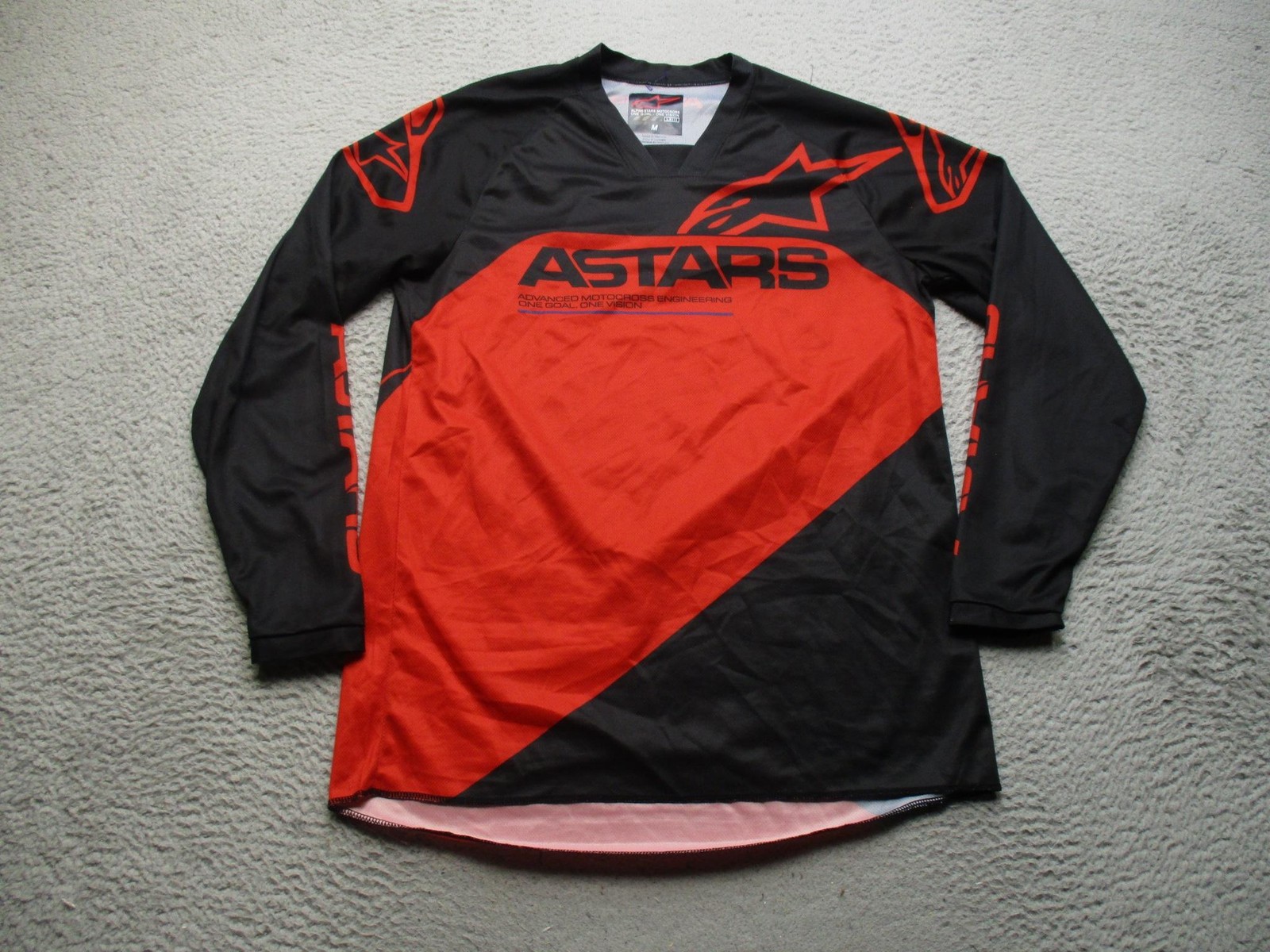 Alpinestars Shirt Mens M Black Red Long Sleeve Motocross Racing Jersey MX Top gallery