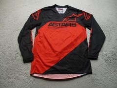 Alpinestars Shirt Mens M Black Red Long Sleeve Motocross Racing Jersey MX Top