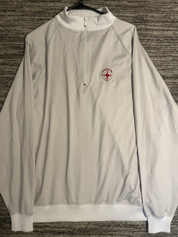 FJ Foot Joy Mens Quarter Zip Shirt PullOver Gray Long Sleeve Golf Golfer Size L gallery