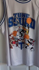 Space Jam Tune Squad Men’s 4XL Mesh Sleeveless Jersey White/Blue Crew Neck