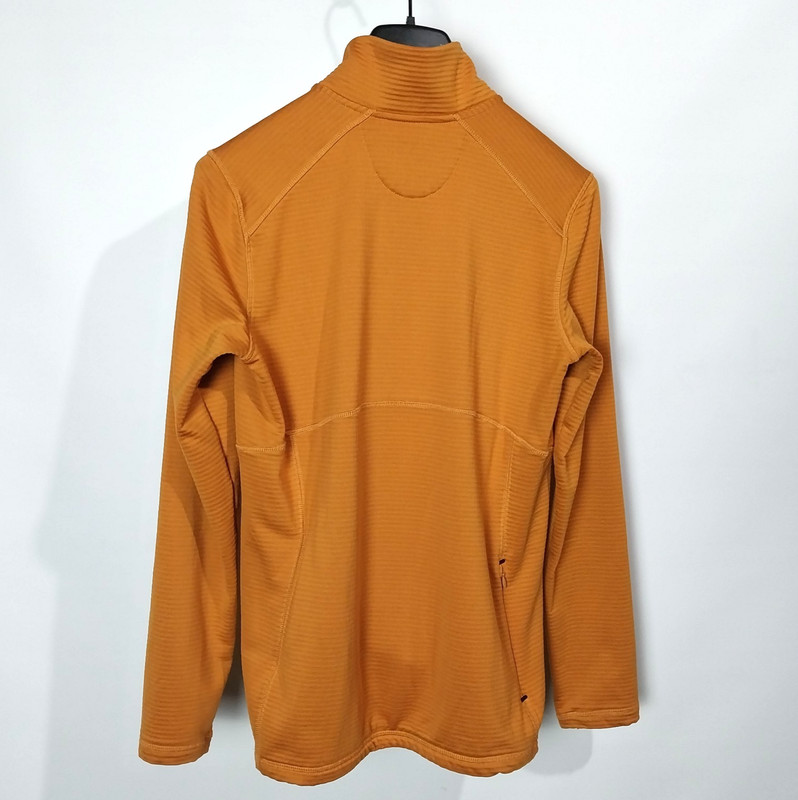Orvis 1/4 Zip Thermal Base Layer Orange Waffle Knit Fleece Pullover Men's Size M gallery