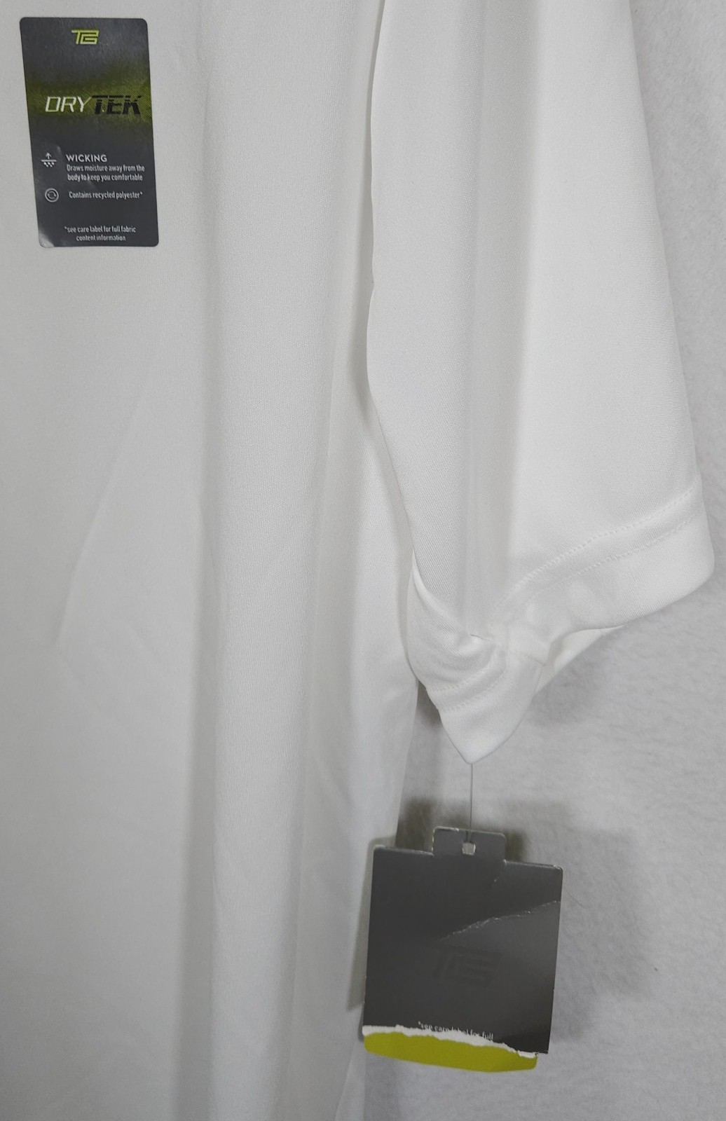 Tek Gear Dry Tek Performance Moisture Wicking White Short Sleve T-Shirt Size L gallery