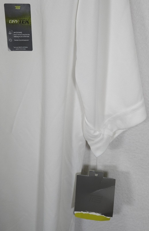 Tek Gear Dry Tek Performance Moisture Wicking White Short Sleve T-Shirt Size L gallery