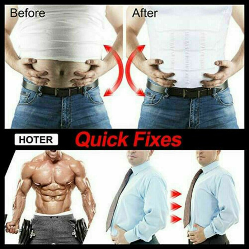 Men's Compression Shirt Slimming Body Shaper Vest Workout Tops Abs Abdomen Tank gallery