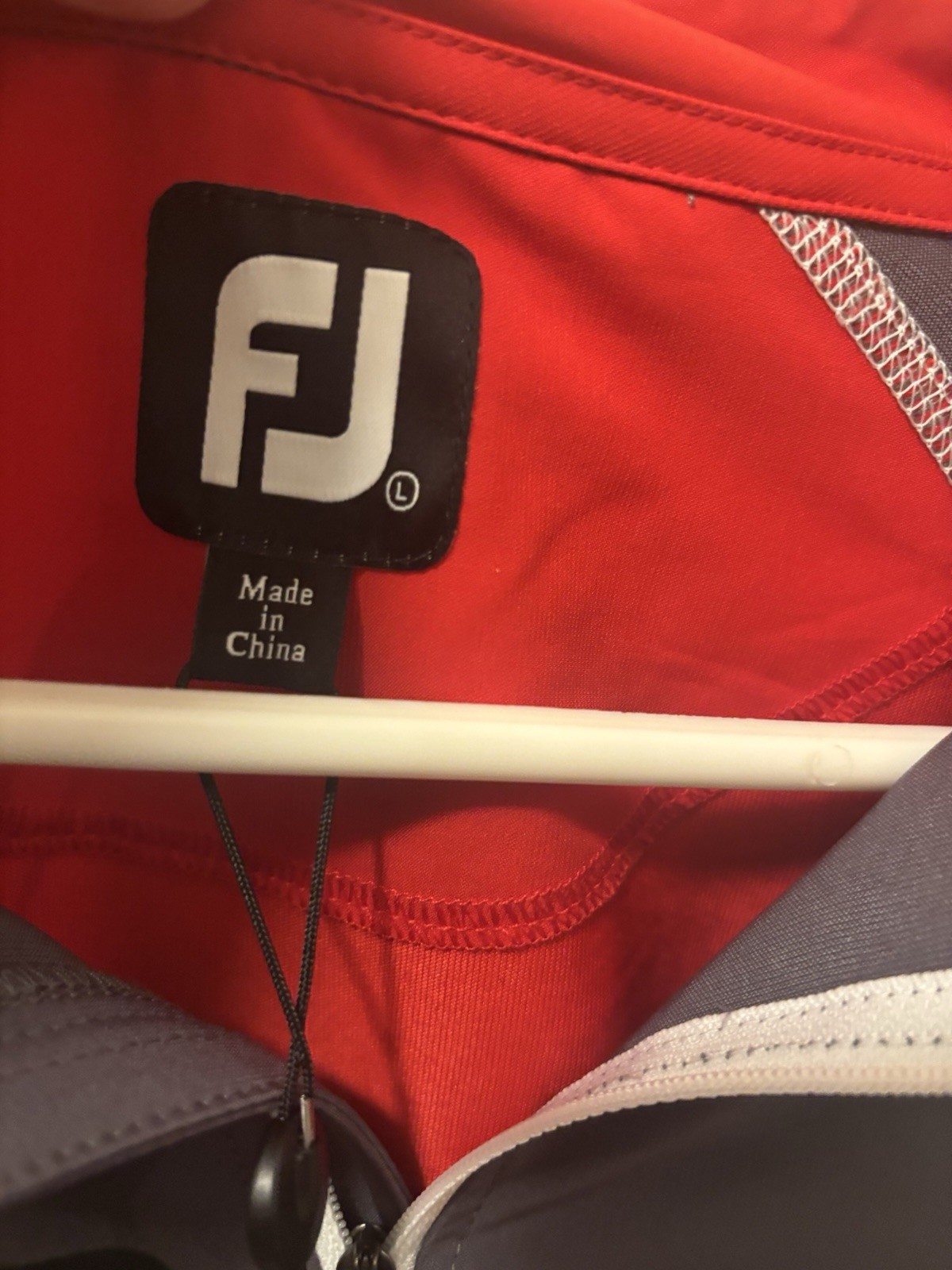 Footjoy Wind Shell Mid Layer 1/2 Zip Mens Large Pullover 1/4 Red Stretch NWT gallery