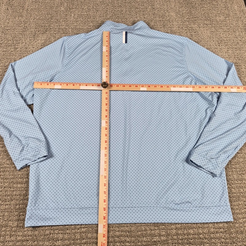 Rhoback Pullover Men 3XL 1/4 Q-Zip Pullover Performance Golf Blue Polka Dot gallery