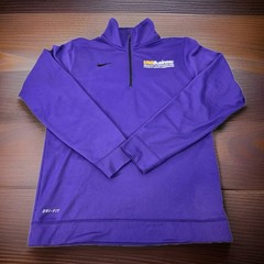Nike UNI Business Running Shirt Mens S Purple 1/4 Zip Long Sleeve Dri Fit Fading