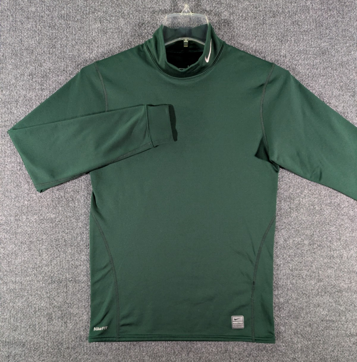 Nike Pro Team Therma Compression Mock Neck Long Sleeve Shirt Mens Large Green gallery